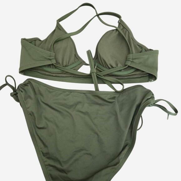 Green Shade & Shore Bikini Set- 34D top Medium Bottoms - Picture 3 of 4